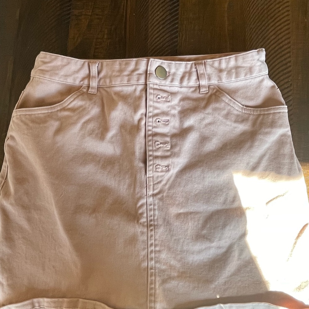 Light pink denim skirt